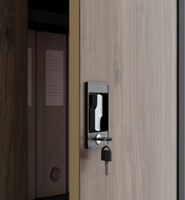Többfunkciós fém szekrény, antracit / dió, 900x1850x450 mm: DAWID Eco Design