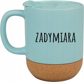 Kék Bögre Fedéllel És Parafa Aljjal Ajándék