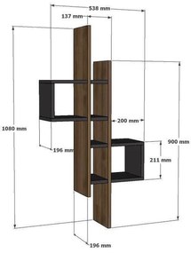 Fali polc Emse - Sapphire Oak, Anthracite