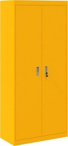vidaXL Tárolószekrény Mustár sárga 80 x 40 x 180 cm Acél