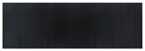 négyszögletű fekete bambusz szőnyeg 100 x 300 cm