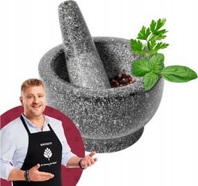 Nehéz Gránit Mozsár Fűszertörővel 10 CM Relaxdays