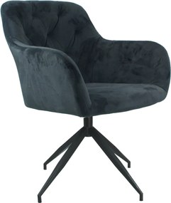 Forgószék, sötétszürke Bársony szövet/fekete, VELEZA NEW