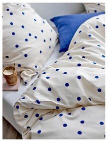 Kék-krémszínű egyszemélyes pamut-szatén ágyneműhuzat 140x200 cm Solaris – Södahl