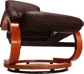 Relaxáló állítható fotel, sötétbarna, RYAN