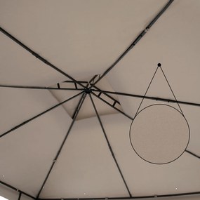 Casaria® Kerti pavilon Lorca 3x3 - taupe