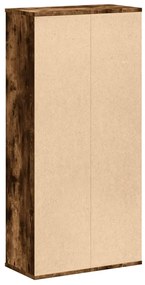 füstös tölgy színű szerelt fa könyvszekrény 50x25x105 cm