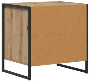 vidaXL Éjjeli asztal fiókkal Művészi tölgy 50 x 39,5 x 50 cm Faanyag