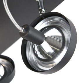 Design spotlámpa fekete 4-lámpás állítható - Nox