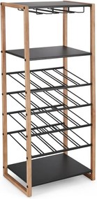 Fekete-natúr színű fém bortartó szekrény palackok száma 20, 50x122x35 cm Isaac – Yes Everyday