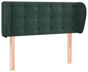 sötétzöld bársony fejtámla szárnyakkal 83x23x78/88 cm