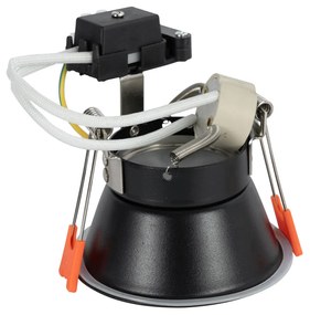 12 db fekete GU10 beépíthető spotlámpa szett 50 mm IP44 - Dept