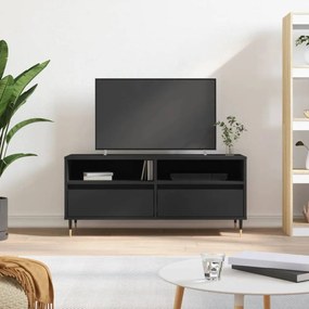 Fekete szerelt fa TV-szekrény 100 x 34,5 x 44,5 cm