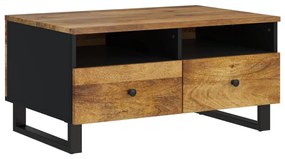 Tömör mangófa és szerelt fa dohányzóasztal 80 x 54 x 40 cm
