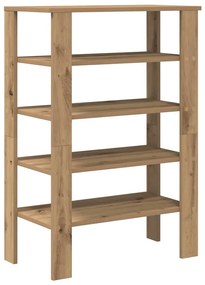 kézműves tölgy színű szerelt fa cipősszekrény 61x32x87,5 cm