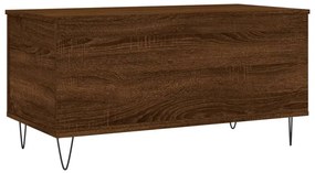 Barna tölgyszínű szerelt fa dohányzóasztal 90x44,5x45 cm