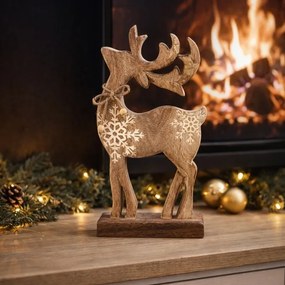 4Home Snowflake Deer Mangófa dekoráció, 33 cm