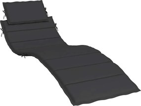 vidaXL fekete oxford szövet napozóágy párna 186x58x4 cm