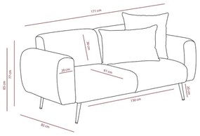 PISA kétüléses kanapé krémszínben