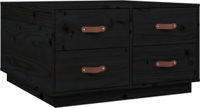 vidaXL fekete tömör fenyőfa dohányzóasztal 80x80x45 cm