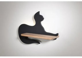 LED gyerekszoba fali lámpa polccal BLACK CAT LED/5W/230V