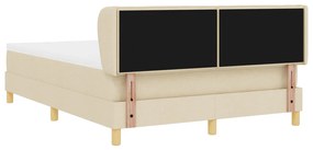 Boxspring Ágy Matraccal - Krém, 140x190 cm, Szövet