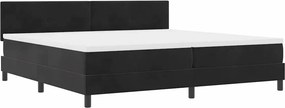 vidaXL LED Box Spring Ágy matracmal leddel Fekete 200 x 200 cm Bársony