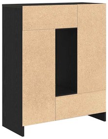 fekete tölgy komód fiókokkal és ajtókkal 73x31x90 cm