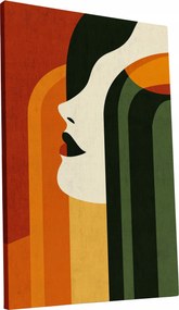 Vászonkép Retro Nő a 70-es évek stílusában otthon nappali 60x90