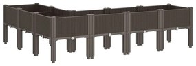 vidaXL barna PP rácsos kerti ültetőláda 160 x 120 x 42 cm
