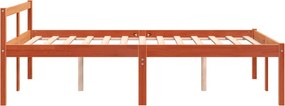 Viaszbarna tömör fenyőfa időseknek való ágy 135 x 190 cm