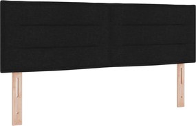 vidaXL LED ágytámla LED -es lámpákkal Fekete 144 cm Poliészter