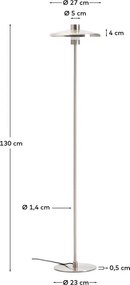 Ezüstszínű állólámpa fém búrával (magasság 130 cm) Nuvira – Kave Home