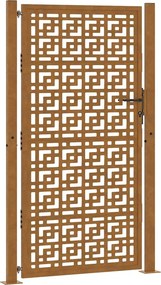 vidaXL időjárásálló acél kertkapu 100x175 cm, kereszt mintás