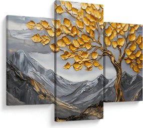 Kép – Fa arany levelekkel (90x60 cm)