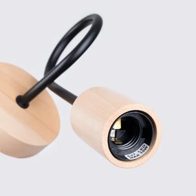 Sollux SL.1476 - Fali lámpa EMBER 1xE27/15W/230V fekete/bézs/bükkfa