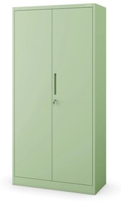 Zárható tárolószekrény DAWID, 900 x 1850 x 450 mm, Fresh Style: pasztellzöld