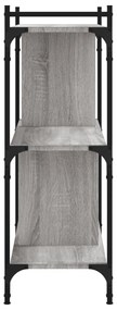 3 szintes szürke sonoma színű fa könyvespolc 76 x 32 x 88 cm