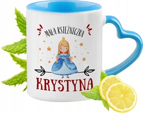 Kék bögre szív alakú füllel Krisztina számára Ideális Ajándék