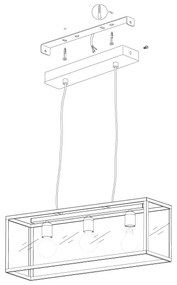 Eglo 49393 - Csillár CHARTERHOUSE 3xE27/60W/230V