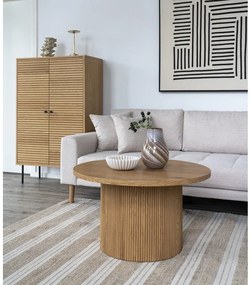 Natúr színű kerek dohányzóasztal nyárfa dekorral ø 80 cm Boavista – House Nordic