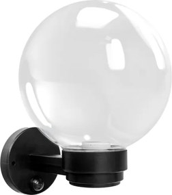 Brilagi - Kültéri fali lámpa mozgásérzékelővel HARBOR 1xE27/40W/230V IP33 fekete/átlátszó