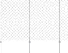 vidaXL Kerítés oszlopokkal Ezüst 1,5 x 10 m Acél
