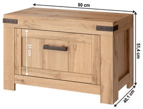 MORATIZ cipősszekrény, wotan tölgy