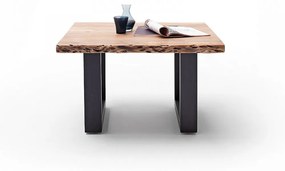 CARTAGENA dohányzó asztal akácfa 75x75cm - U alakú antracit szürke lábbal - Natúr