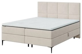 Bézs ágyneműtartós boxspring ágy 160x200 cm Bufo – MESONICA