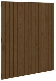 mézbarna tömör fenyőfa fali fejtámla 95,5x3x110 cm
