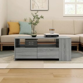 Szürke sonoma színű szerelt fa dohányzóasztal 102 x 55 x 42 cm