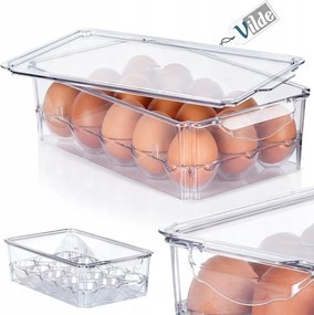 Tojástartó 15 tojásos doboz konyhai rendszerező hűtőszekrényhez zárható