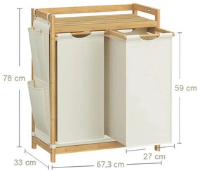 2 rekeszes szennyestartó kosár